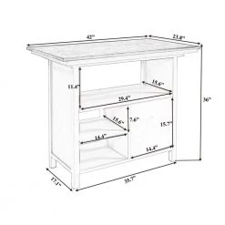 42.20 in. Rectangle Distressed White Farmhouse Wood Top Dining Table with Storage Cabinet and Shelves by Polibi 15 42.20 in. Rectangle Distressed White Farmhouse Wood Top Dining Table with Storage Cabinet and Shelves by Polibi -Cheap sumyeg Store distressed white polibi kitchen dining tables rs 422rdfwdt 40 1000
