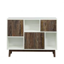 Espresso Modern Multi-Purpose Storage Cabinet Buffet Kitchen Sideboard TV Cabinet with Display Shelves and Doors by sumyeg