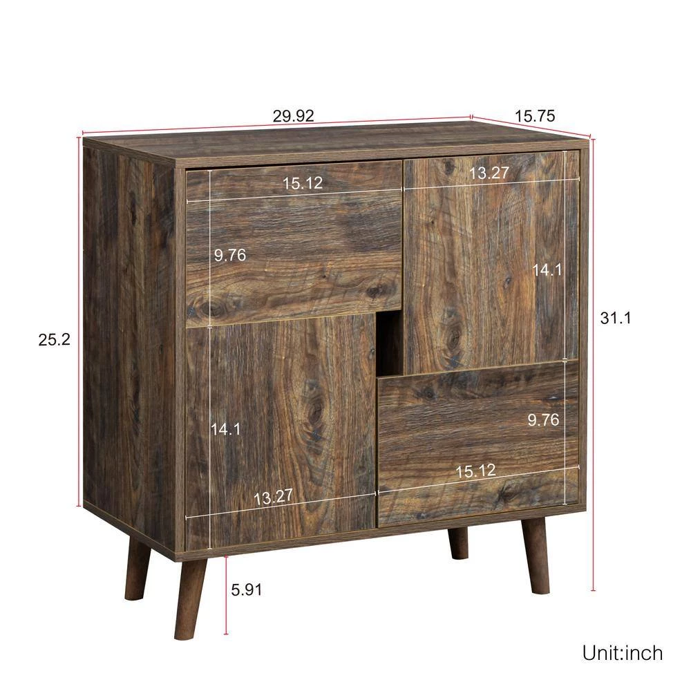Sideboard Restaurant Sideboard with Four Storage Spaces Entrance Channel Basement for bedroom and living room(espresso) by sumyeg 5 Sideboard Restaurant Sideboard with Four Storage Spaces Entrance Channel Basement for bedroom and living room(espresso) by sumyeg - Image 3