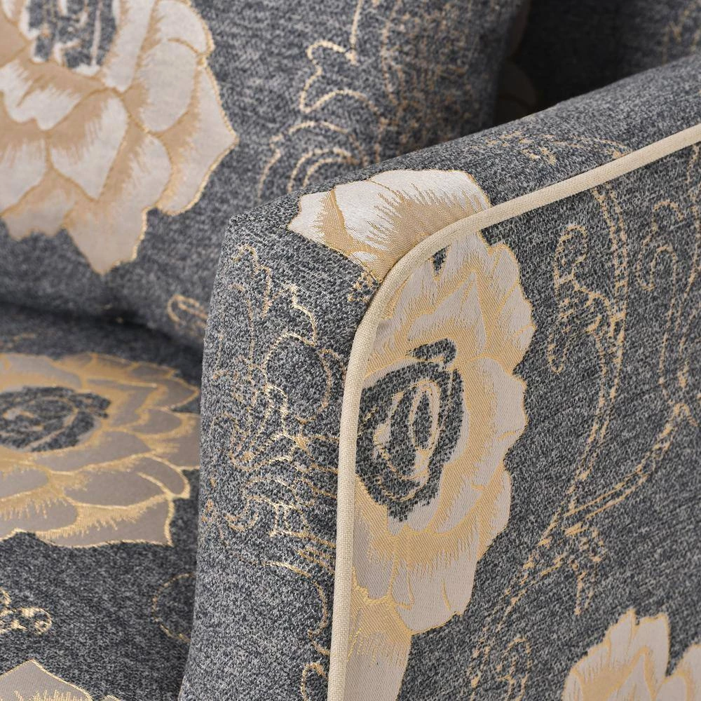 27.60 in. W Modern Flower Patterned Linen Accent Armchair with 1 Pillow by Polibi 9 27.60 in. W Modern Flower Patterned Linen Accent Armchair with 1 Pillow by Polibi - Image 7