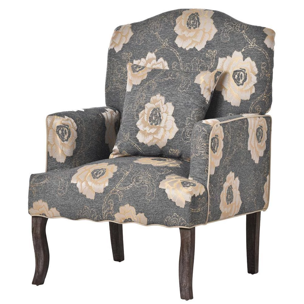 27.60 in. W Modern Flower Patterned Linen Accent Armchair with 1 Pillow by Polibi 7 27.60 in. W Modern Flower Patterned Linen Accent Armchair with 1 Pillow by Polibi - Image 5
