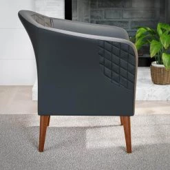 Vera Gray Faux Leather Upholstered Barrel Accent Chair by Brookside 23 Vera Gray Faux Leather Upholstered Barrel Accent Chair by Brookside -Cheap sumyeg Store gray brookside accent chairs bs0002chr00fg 31 1000