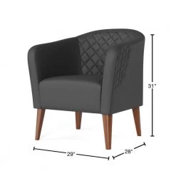 Vera Gray Faux Leather Upholstered Barrel Accent Chair by Brookside 15 Vera Gray Faux Leather Upholstered Barrel Accent Chair by Brookside -Cheap sumyeg Store gray brookside accent chairs bs0002chr00fg 40 1000