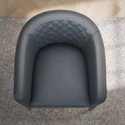 Vera Gray Faux Leather Upholstered Barrel Accent Chair by Brookside 22 Vera Gray Faux Leather Upholstered Barrel Accent Chair by Brookside -Cheap sumyeg Store gray brookside accent chairs bs0002chr00fg 76 1000