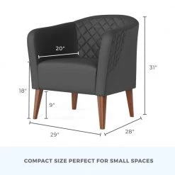 Vera Gray Faux Leather Upholstered Barrel Accent Chair by Brookside 17 Vera Gray Faux Leather Upholstered Barrel Accent Chair by Brookside -Cheap sumyeg Store gray brookside accent chairs bs0002chr00fg c3 1000