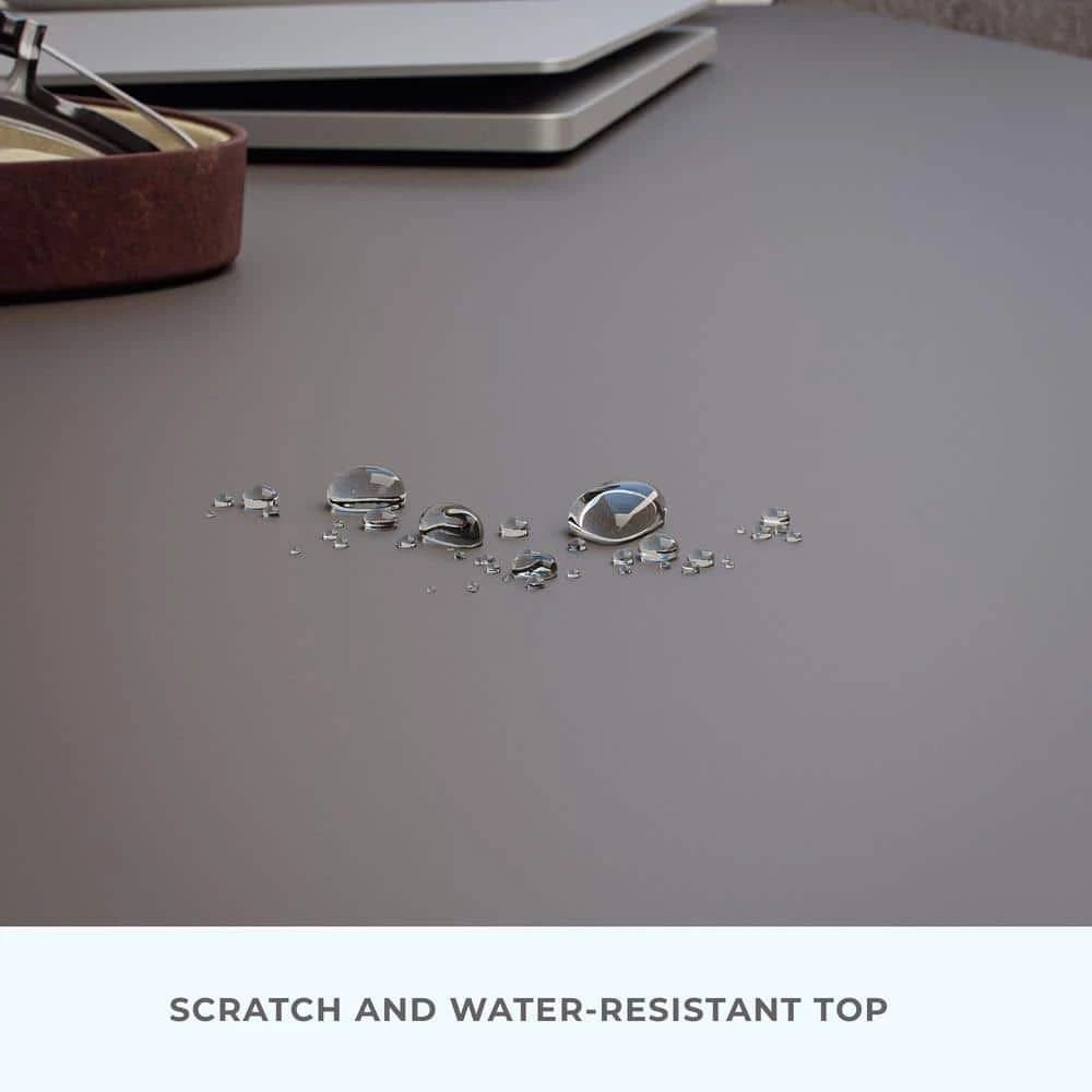 Delia 39.4 in. Rectangular Gray Metal Computer Desk with Folding Legs by Brookside 8 Delia 39.4 in. Rectangular Gray Metal Computer Desk with Folding Legs by Brookside - Image 6