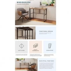 Delia 39.4 in. Rectangular Gray Metal Computer Desk with Folding Legs by Brookside 14 Delia 39.4 in. Rectangular Gray Metal Computer Desk with Folding Legs by Brookside -Cheap sumyeg Store gray brookside computer desks bs0002dsk39gr 66 1000