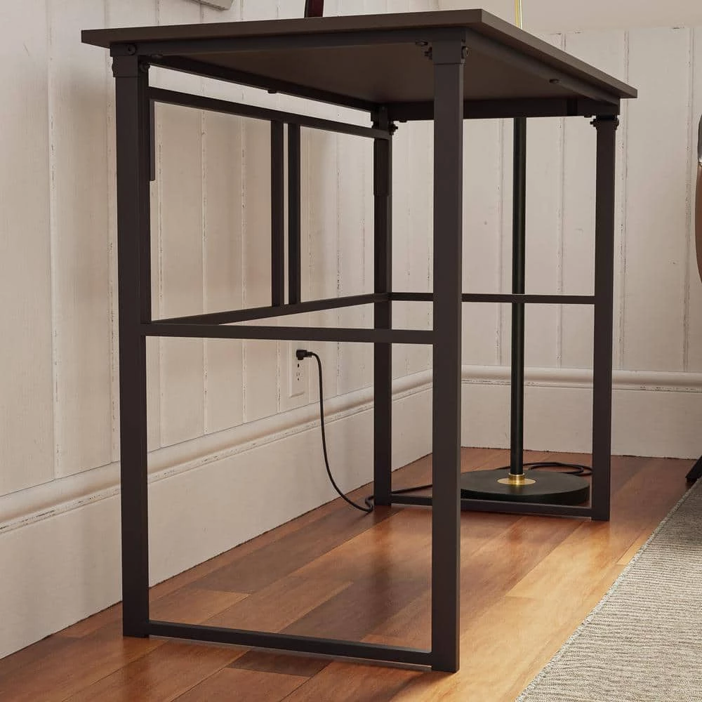 Delia 39.4 in. Rectangular Gray Metal Computer Desk with Folding Legs by Brookside 6 Delia 39.4 in. Rectangular Gray Metal Computer Desk with Folding Legs by Brookside - Image 4