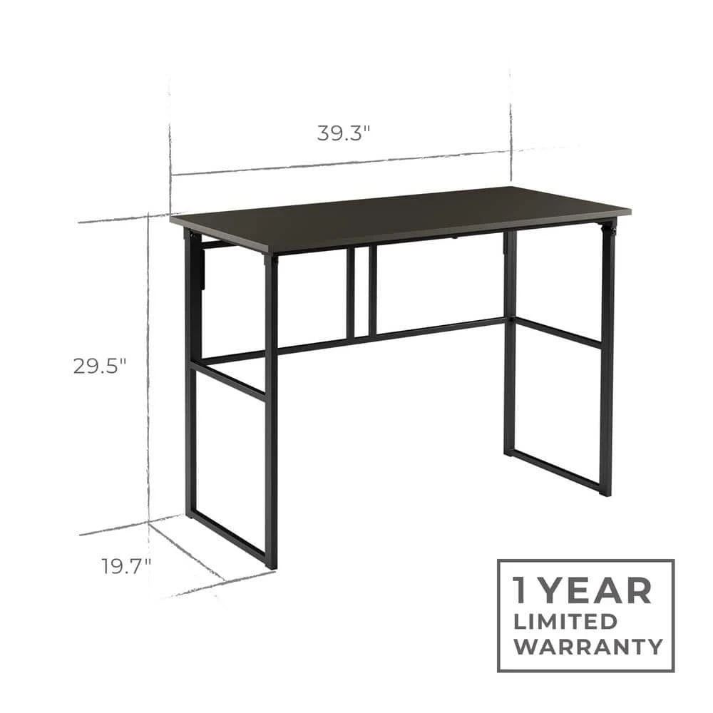 Delia 39.4 in. Rectangular Gray Metal Computer Desk with Folding Legs by Brookside 7 Delia 39.4 in. Rectangular Gray Metal Computer Desk with Folding Legs by Brookside - Image 5