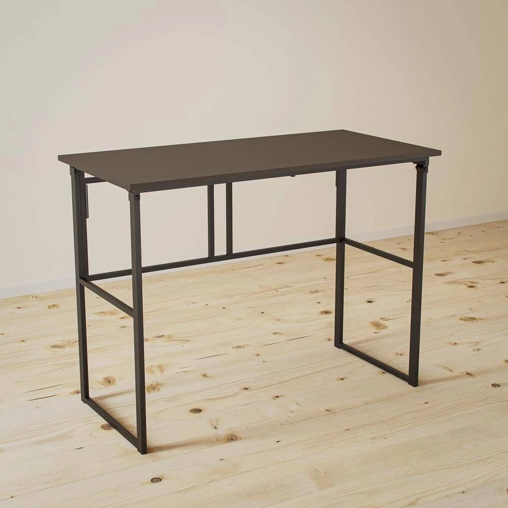 Delia 39.4 in. Rectangular Gray Metal Computer Desk with Folding Legs by Brookside 11 Delia 39.4 in. Rectangular Gray Metal Computer Desk with Folding Legs by Brookside - Image 9