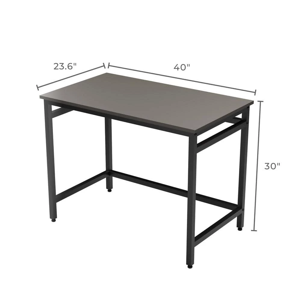 Delle 40 in. Rectangular Gray Industrial Metal Computer Desk by Brookside 7 Delle 40 in. Rectangular Gray Industrial Metal Computer Desk by Brookside - Image 5
