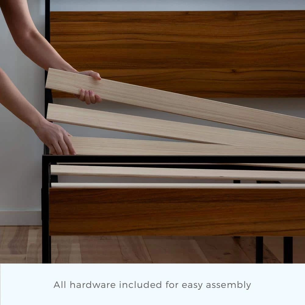 Nora Gray King Metal and Wood Platform Bed Frame by Brookside 7 Nora Gray King Metal and Wood Platform Bed Frame by Brookside - Image 5