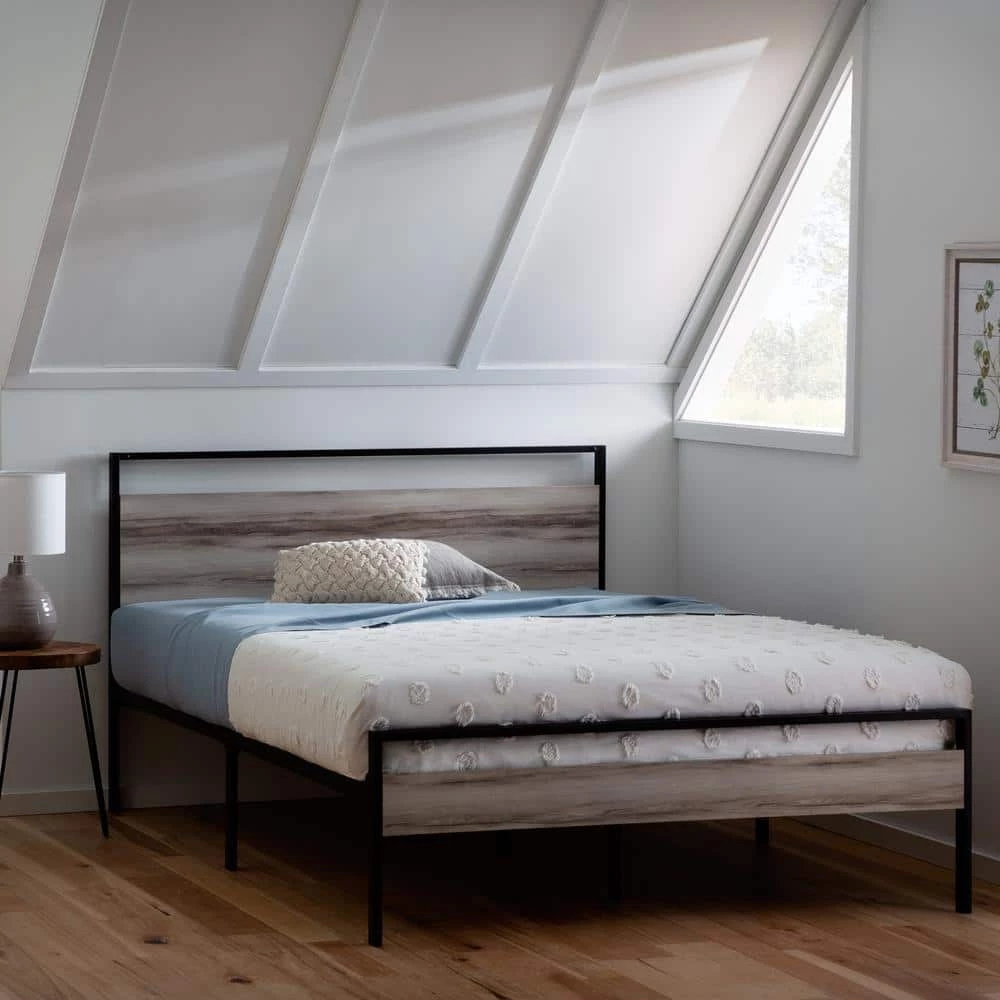 Nora Gray King Metal and Wood Platform Bed Frame by Brookside 3 Nora Gray King Metal and Wood Platform Bed Frame by Brookside