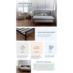 Nora Gray King Metal and Wood Platform Bed Frame by Brookside 16 Nora Gray King Metal and Wood Platform Bed Frame by Brookside -Cheap sumyeg Store gray brookside platform beds bs0001mwbkklg 66 1000