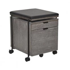 2-Drawer Mobile Pedestal File Cabinet, Grey Ash Wood by Nyhus
