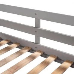 Modern Gray Full and Twin Size L-Shaped Bunk Bed with Slide and Short Ladder by Polibi 16 Modern Gray Full and Twin Size L-Shaped Bunk Bed with Slide and Short Ladder by Polibi -Cheap sumyeg Store gray polibi bunk beds mb mftlb g 1f 1000