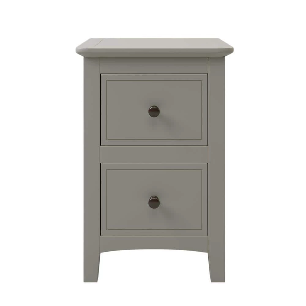 Chic Gray Solid Wood Nightstand End Table with 2 Drawers(12.2 in. L x 14.1 in. W x 22.24 in. H) by Polibi 3 Chic Gray Solid Wood Nightstand End Table with 2 Drawers(12.2 in. L x 14.1 in. W x 22.24 in. H) by Polibi