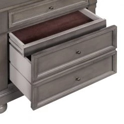 Gray Retro Style Nightstand with 3 Drawers 27.56 in. W x 15.7 in. D x 29.9 in. H by Polibi 18 Gray Retro Style Nightstand with 3 Drawers 27.56 in. W x 15.7 in. D x 29.9 in. H by Polibi -Cheap sumyeg Store gray polibi nightstands rs rsn3d g 1f 1000