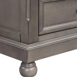 Gray Retro Style Nightstand with 3 Drawers 27.56 in. W x 15.7 in. D x 29.9 in. H by Polibi 17 Gray Retro Style Nightstand with 3 Drawers 27.56 in. W x 15.7 in. D x 29.9 in. H by Polibi -Cheap sumyeg Store gray polibi nightstands rs rsn3d g 4f 1000