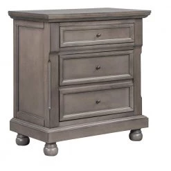 Gray Retro Style Nightstand with 3 Drawers 27.56 in. W x 15.7 in. D x 29.9 in. H by Polibi 16 Gray Retro Style Nightstand with 3 Drawers 27.56 in. W x 15.7 in. D x 29.9 in. H by Polibi -Cheap sumyeg Store gray polibi nightstands rs rsn3d g c3 1000