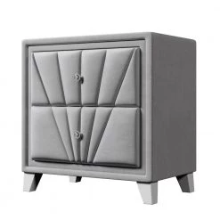 Gray Velvet Upholstered Solid Wood Nightstand, End table with 2 Drawers(26.70 in. W x 17.00 in. D x 28.00 in. H) by Polibi 15 Gray Velvet Upholstered Solid Wood Nightstand, End table with 2 Drawers(26.70 in. W x 17.00 in. D x 28.00 in. H) by Polibi -Cheap sumyeg Store gray polibi nightstands rs vusn2d g c3 1000