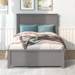 57.20 in. W Gray Full Solid Wood Platform Bed with Storage by Polibi -Cheap sumyeg Store gray polibi platform beds mb gswpb f 31 1000