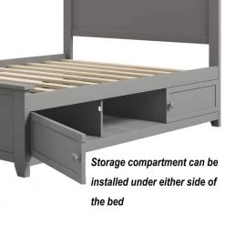 57.20 in. W Gray Full Solid Wood Platform Bed with Storage by Polibi -Cheap sumyeg Store gray polibi platform beds mb gswpb f 4f 1000