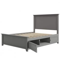 57.20 in. W Gray Full Solid Wood Platform Bed with Storage by Polibi -Cheap sumyeg Store gray polibi platform beds mb gswpb f c3 1000