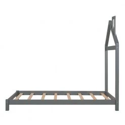 42.30 in. W Twin Size Wood Platform Bed in Gray with House-shaped Headboard by Polibi 18 42.30 in. W Twin Size Wood Platform Bed in Gray with House-shaped Headboard by Polibi -Cheap sumyeg Store gray polibi platform beds rs twpbhh gy 1f 1000