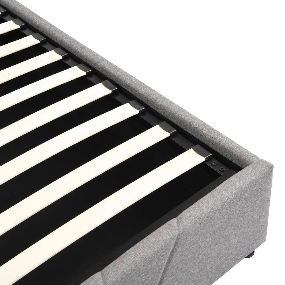 Gray Queen size Upholstered Platform bed with a Hydraulic Storage System by Polibi 11 Gray Queen size Upholstered Platform bed with a Hydraulic Storage System by Polibi - Image 9