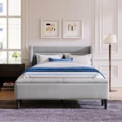 67.00 in. W Gray Upholstered Queen Bed Frame with Headboard and Storage Ottoman Bench by Polibi 21 67.00 in. W Gray Upholstered Queen Bed Frame with Headboard and Storage Ottoman Bench by Polibi -Cheap sumyeg Store gray polibi platform beds rs uqbfho g 31 1000