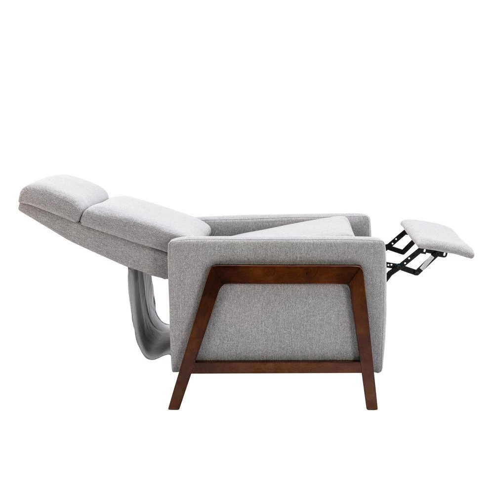 Modern Gray Wood-Framed Linen Adjustable Home Theater Push Back Recliner with Thick Seat Cushion and Backrest by Polibi 9 Modern Gray Wood-Framed Linen Adjustable Home Theater Push Back Recliner with Thick Seat Cushion and Backrest by Polibi - Image 7
