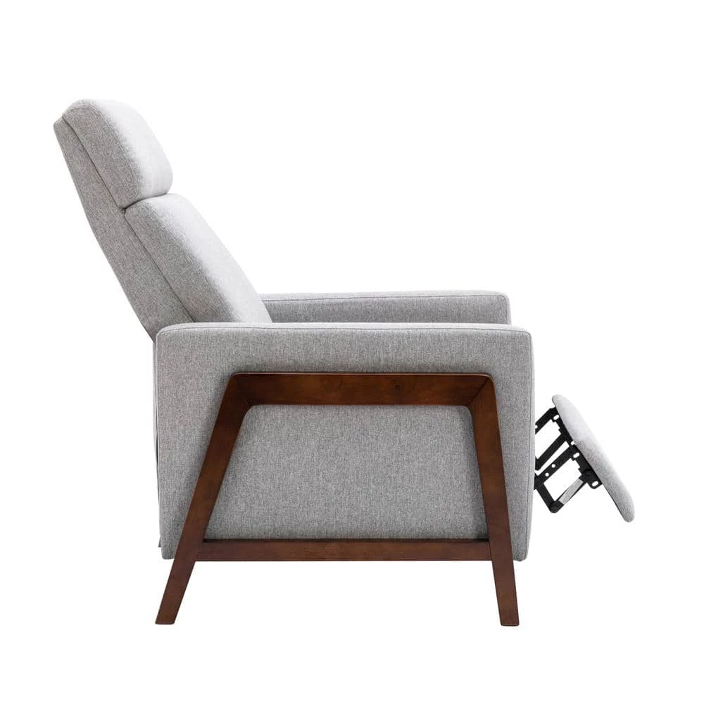 Modern Gray Wood-Framed Linen Adjustable Home Theater Push Back Recliner with Thick Seat Cushion and Backrest by Polibi 8 Modern Gray Wood-Framed Linen Adjustable Home Theater Push Back Recliner with Thick Seat Cushion and Backrest by Polibi - Image 6