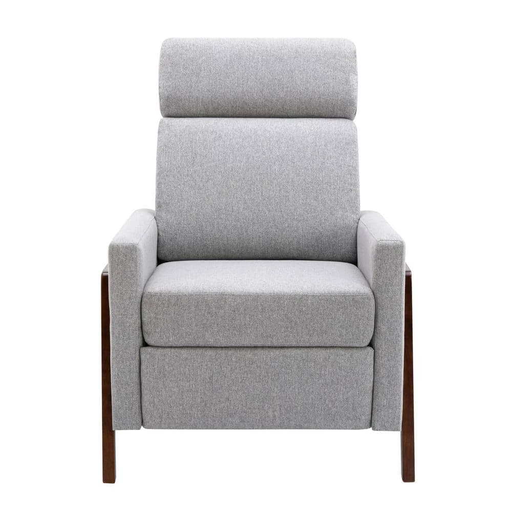 Modern Gray Wood-Framed Linen Adjustable Home Theater Push Back Recliner with Thick Seat Cushion and Backrest by Polibi 7 Modern Gray Wood-Framed Linen Adjustable Home Theater Push Back Recliner with Thick Seat Cushion and Backrest by Polibi - Image 5