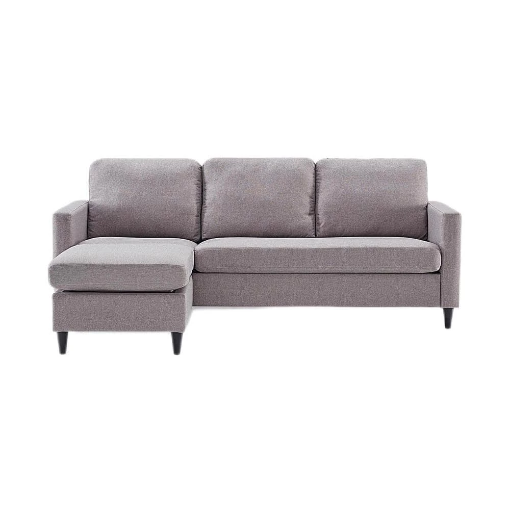 82.6 in. W Square Arm Linen Fabric L-Shape 3-Seater Reversible Sectional Sofa in Gray with Handy Side Pocket by Polibi 3 82.6 in. W Square Arm Linen Fabric L-Shape 3-Seater Reversible Sectional Sofa in Gray with Handy Side Pocket by Polibi