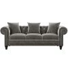 80 in. W Rolled Arm Velvet Classic Chesterfield Straight Deep Button Tufted Sofa in Gray with 3-Pillows by Polibi 1 80 in. W Rolled Arm Velvet Classic Chesterfield Straight Deep Button Tufted Sofa in Gray with 3-Pillows by Polibi -Cheap sumyeg Store gray polibi sofas couches cb graccs tr 64 1000