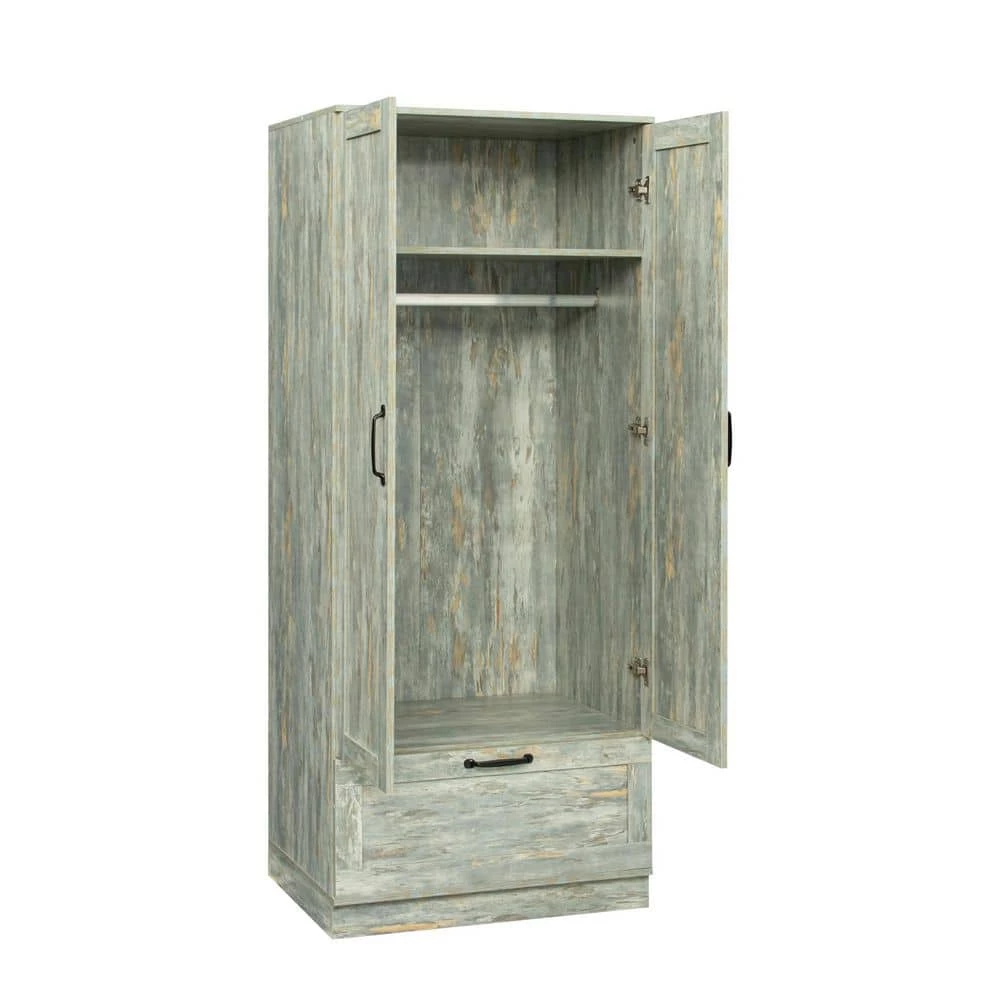 29.53 in. x 21.65 in. x 70.87 in. Grey Wood Wardrobe Armoires Kitchen Storage Cabinet with 2-Doors and 1-Drawer by sumyeg 10 29.53 in. x 21.65 in. x 70.87 in. Grey Wood Wardrobe Armoires Kitchen Storage Cabinet with 2-Doors and 1-Drawer by sumyeg - Image 8