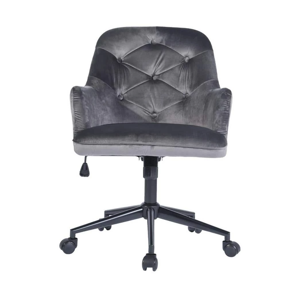 Gray Velvet Executive Chair Swivel Arm Chair Adjustable Height Office and Desk Chair by sumyeg 3 Gray Velvet Executive Chair Swivel Arm Chair Adjustable Height Office and Desk Chair by sumyeg