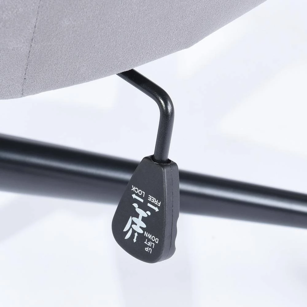 Gray Velvet Executive Chair Swivel Arm Chair Adjustable Height Office and Desk Chair by sumyeg 9 Gray Velvet Executive Chair Swivel Arm Chair Adjustable Height Office and Desk Chair by sumyeg - Image 7