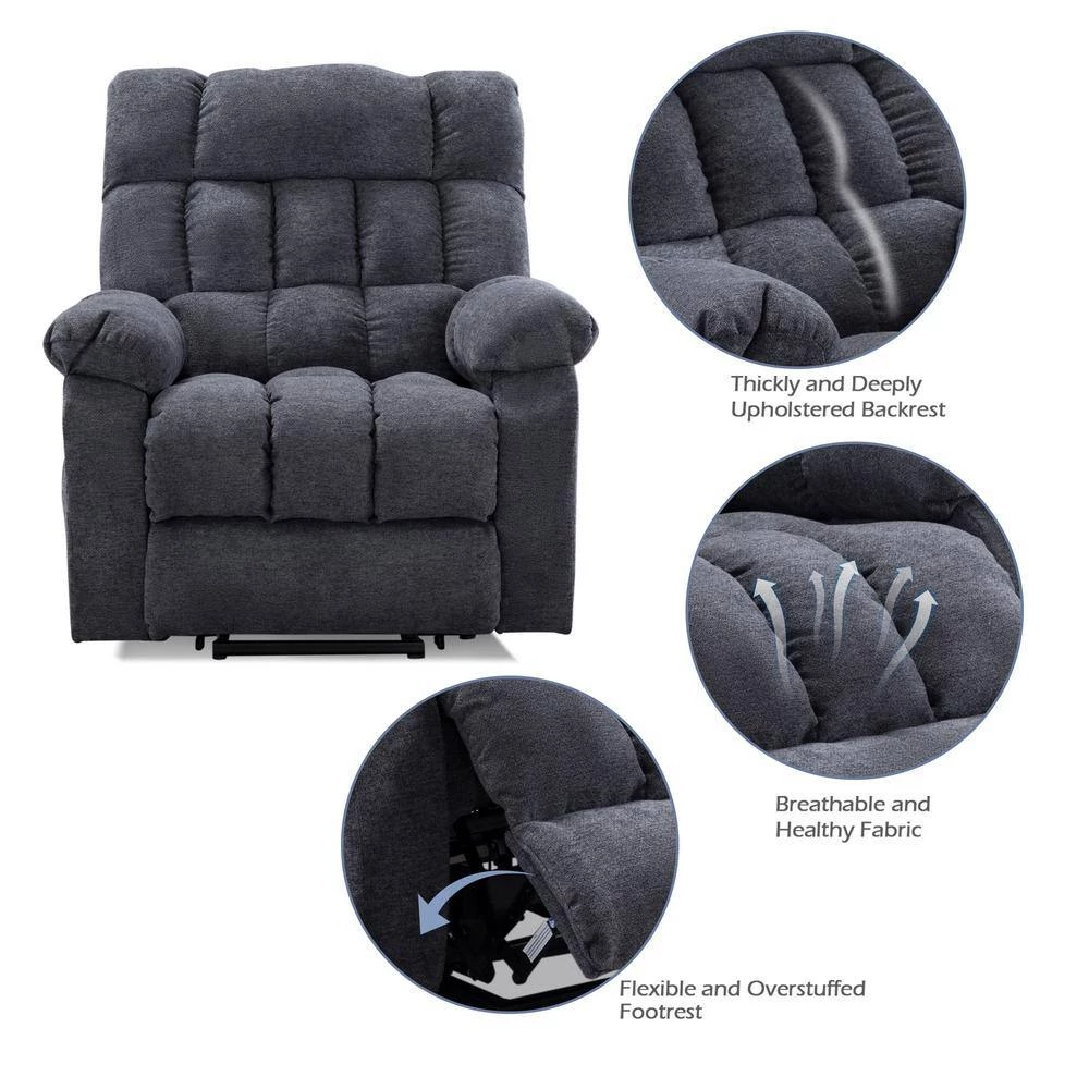 Classic 38.2 in. Gray Power Recline and Lift Massage Chair Sofa with Heating by sumyeg 6 Classic 38.2 in. Gray Power Recline and Lift Massage Chair Sofa with Heating by sumyeg - Image 4