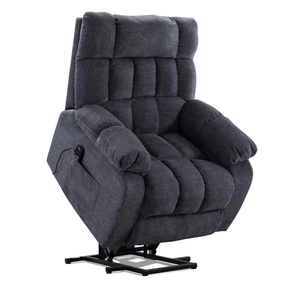 Classic 38.2 in. Gray Power Recline and Lift Massage Chair Sofa with Heating by sumyeg 3 Classic 38.2 in. Gray Power Recline and Lift Massage Chair Sofa with Heating by sumyeg