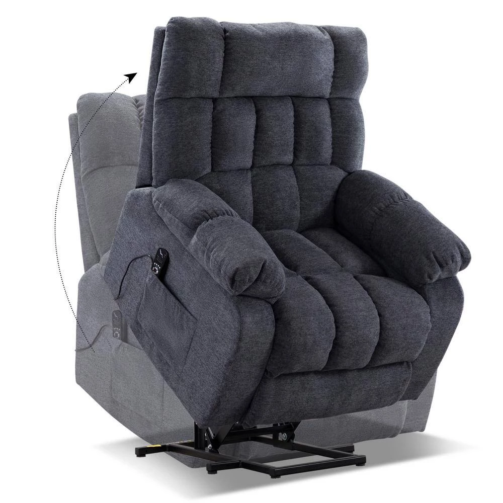 Classic 38.2 in. Gray Power Recline and Lift Massage Chair Sofa with Heating by sumyeg 5 Classic 38.2 in. Gray Power Recline and Lift Massage Chair Sofa with Heating by sumyeg - Image 3