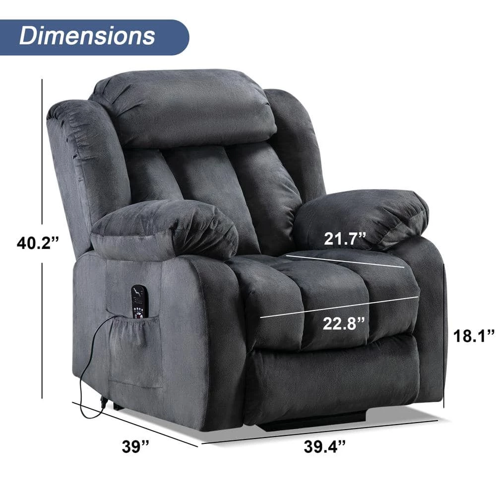 Ergonomic Gray Corduroy Massage Chair Recliner with heating and vibration function by sumyeg 7 Ergonomic Gray Corduroy Massage Chair Recliner with heating and vibration function by sumyeg - Image 5