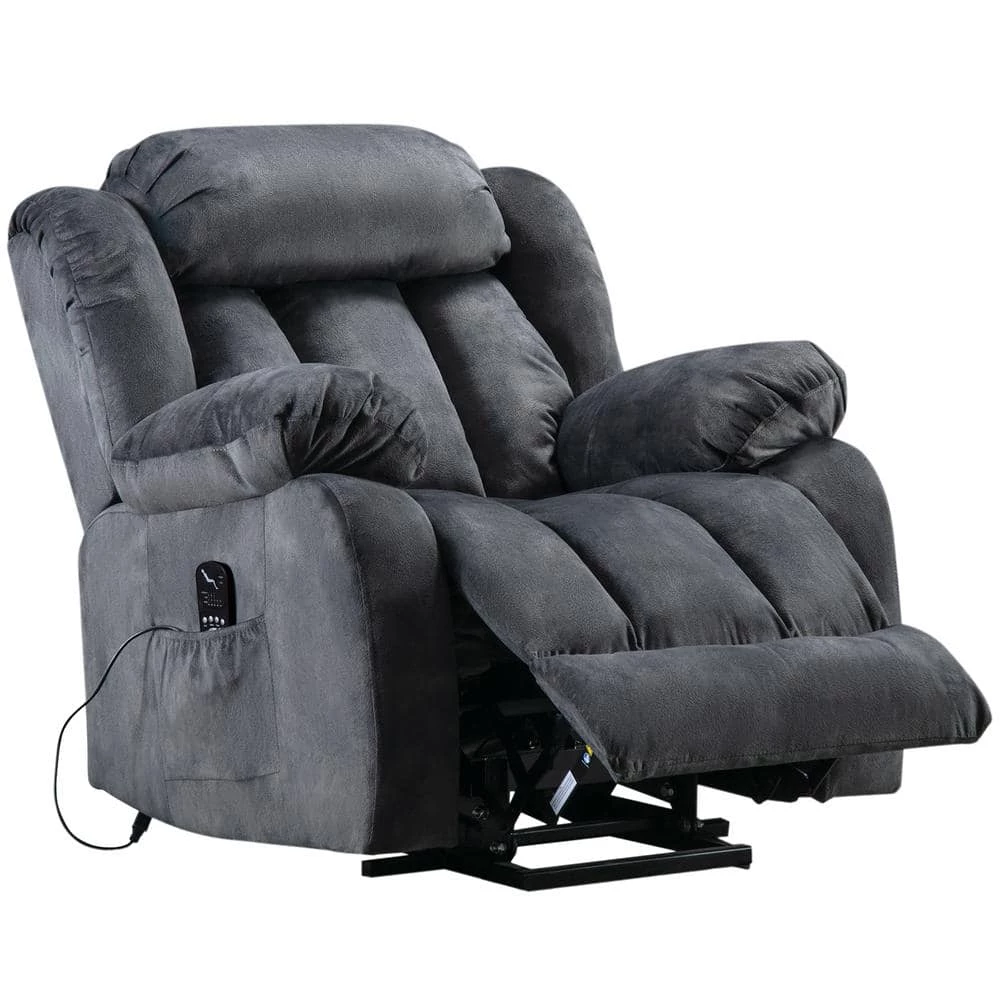 Ergonomic Gray Corduroy Massage Chair Recliner with heating and vibration function by sumyeg 3 Ergonomic Gray Corduroy Massage Chair Recliner with heating and vibration function by sumyeg