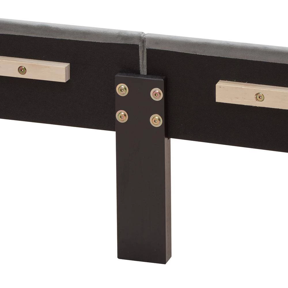 Curve Design Gray Queen Velvet Bed Frame Button Tufted Platform Bed by sumyeg 10 Curve Design Gray Queen Velvet Bed Frame Button Tufted Platform Bed by sumyeg - Image 8