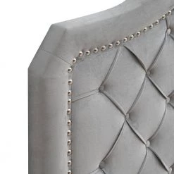 Curve Design Gray Queen Velvet Bed Frame Button Tufted Platform Bed by sumyeg 16 Curve Design Gray Queen Velvet Bed Frame Button Tufted Platform Bed by sumyeg -Cheap sumyeg Store gray sumyeg platform beds sy w03013 c3 1000