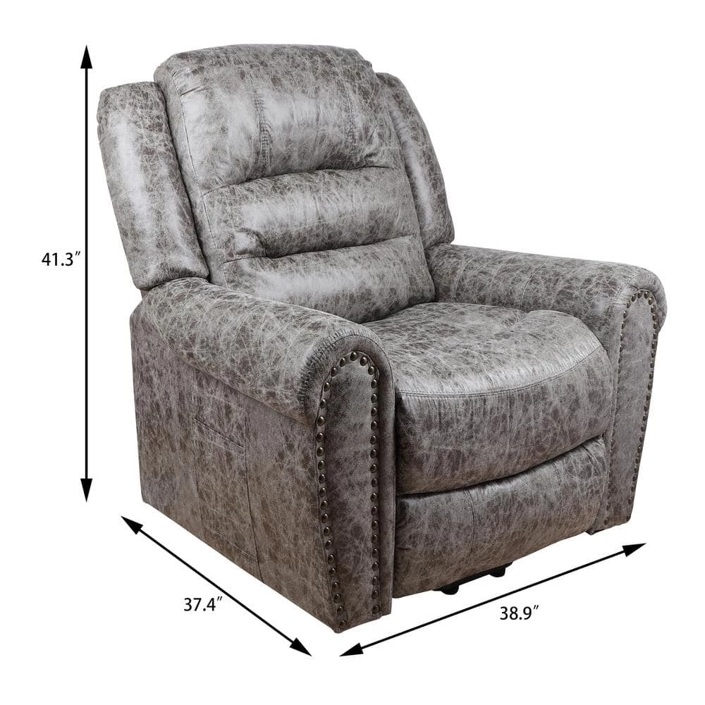 37.4 in. W Gray Power Lift Assist Recliner Massage Recliner with Side Pockets by sumyeg 8 37.4 in. W Gray Power Lift Assist Recliner Massage Recliner with Side Pockets by sumyeg - Image 6