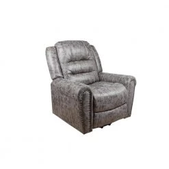 37.4 in. W Gray Power Lift Assist Recliner Massage Recliner with Side Pockets by sumyeg