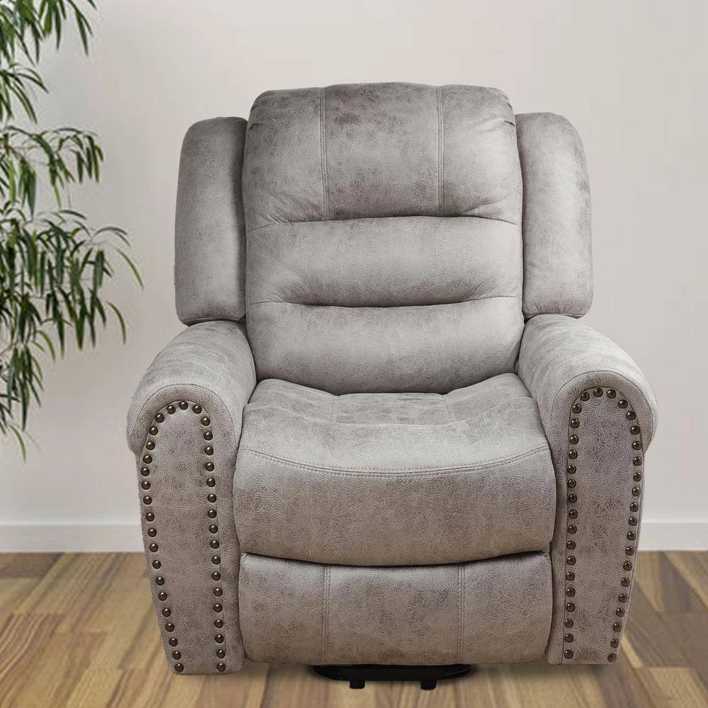 37.4 in. W Gray Power Lift Assist Recliner Massage Recliner with Side Pockets by sumyeg 4 37.4 in. W Gray Power Lift Assist Recliner Massage Recliner with Side Pockets by sumyeg - Image 2