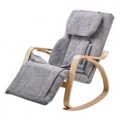 Gray Functional Linen Massage Chair Rocking Chair Lounge Chair With Cotton Fabric Cushion by sumyeg